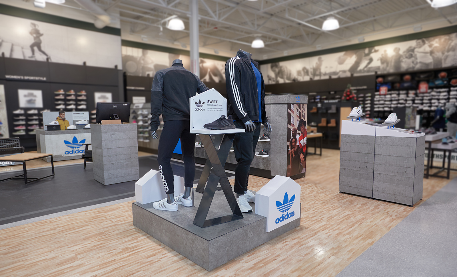 One of the many custom displays The Bernard Group designed, prototyped, and engineered for Adidas.