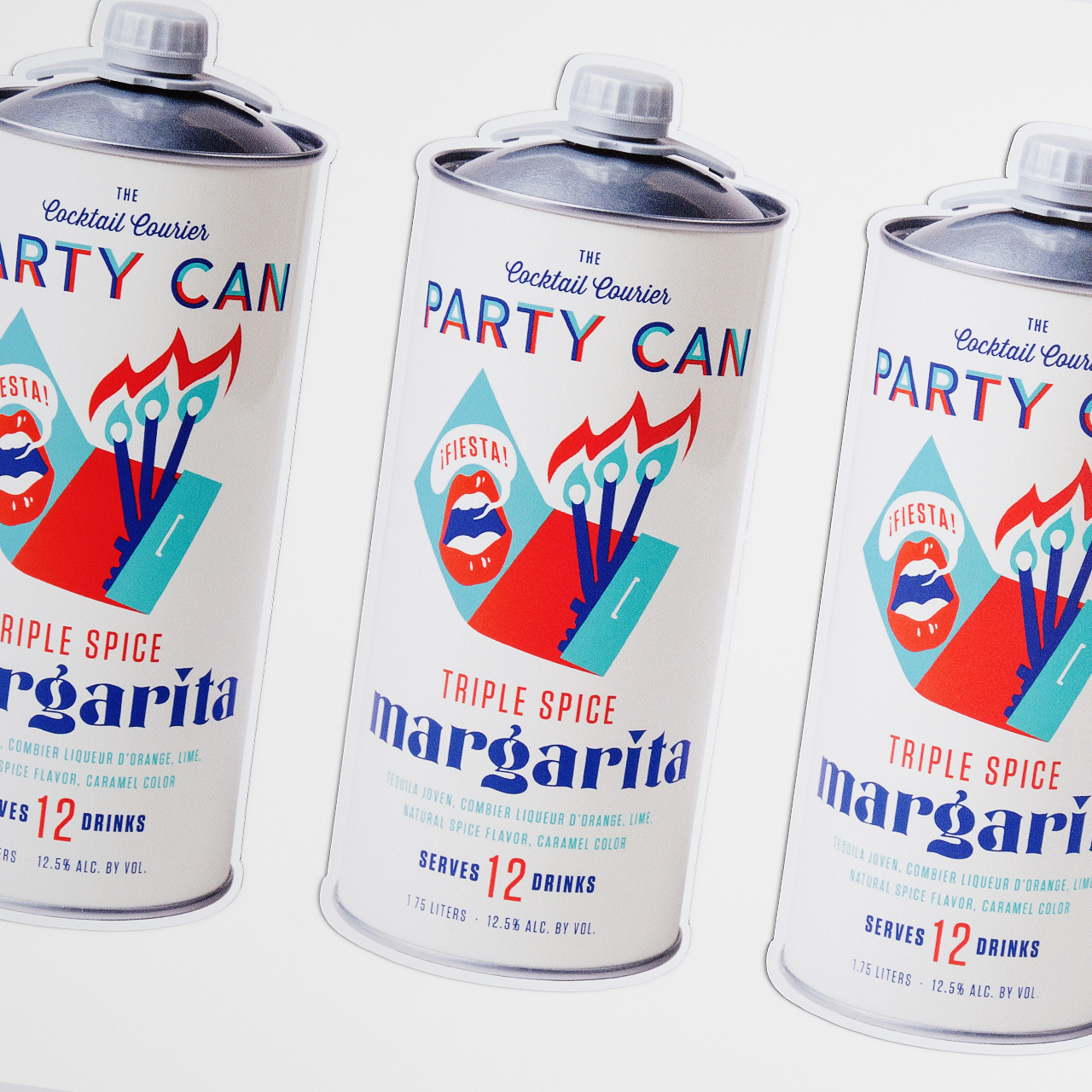Three vehicle magnets printed in the shape of a margarita can with 