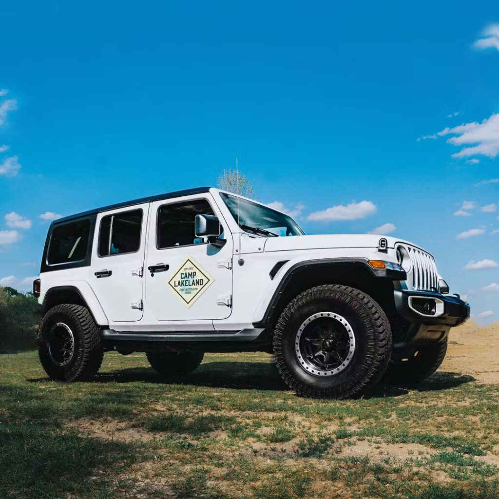 Car Magnet on White Jeep.