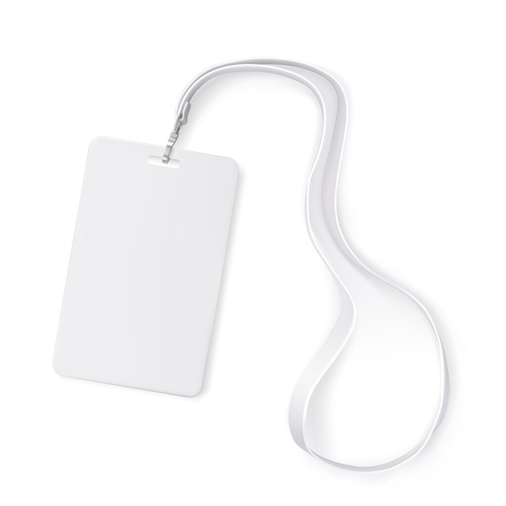 A white lanyard.